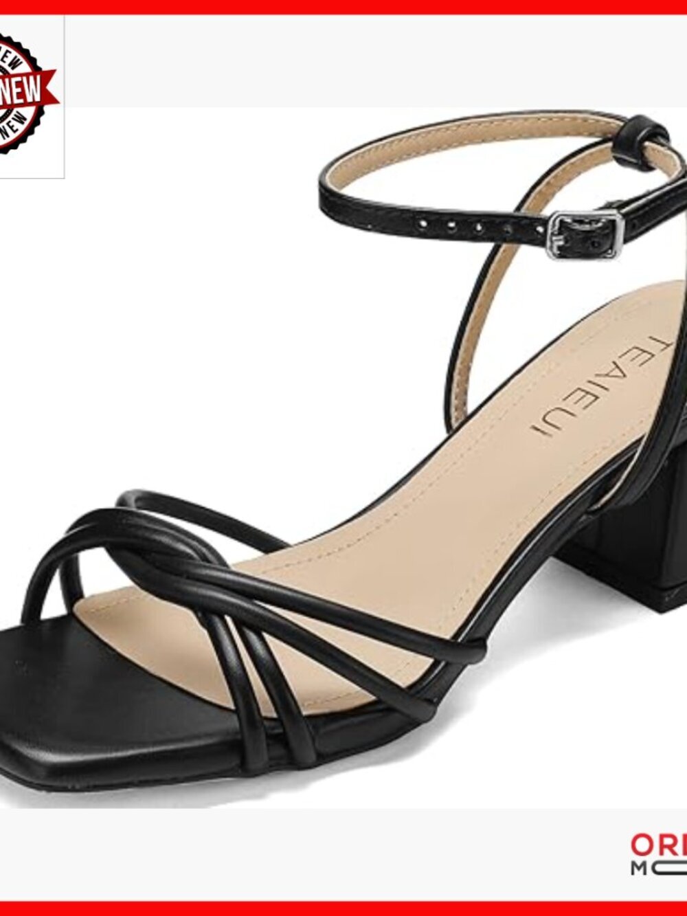 Strappy Heels Square Toe Sandals Chunky Block Heel Ankle Strap Wedding Prom